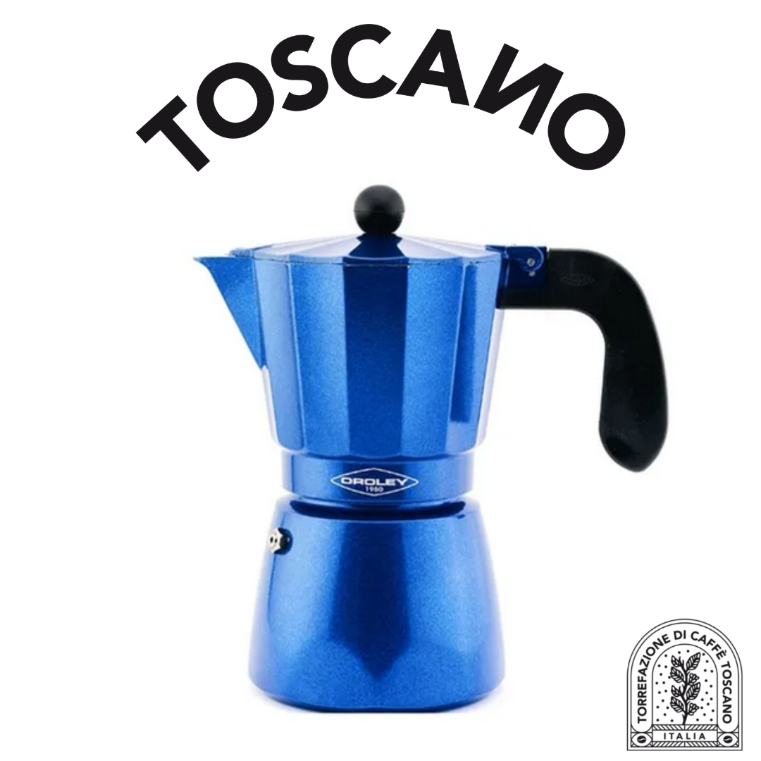 Cafetera Italiana Oroley Blue Induction 3/6 Tazas – Café Toscano