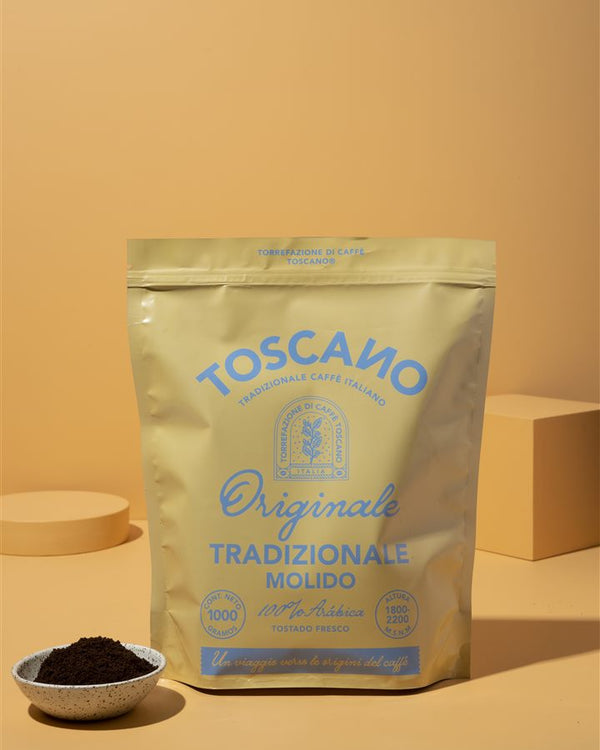 Café Toscano Tradizionale Molido 1 kg con café molido