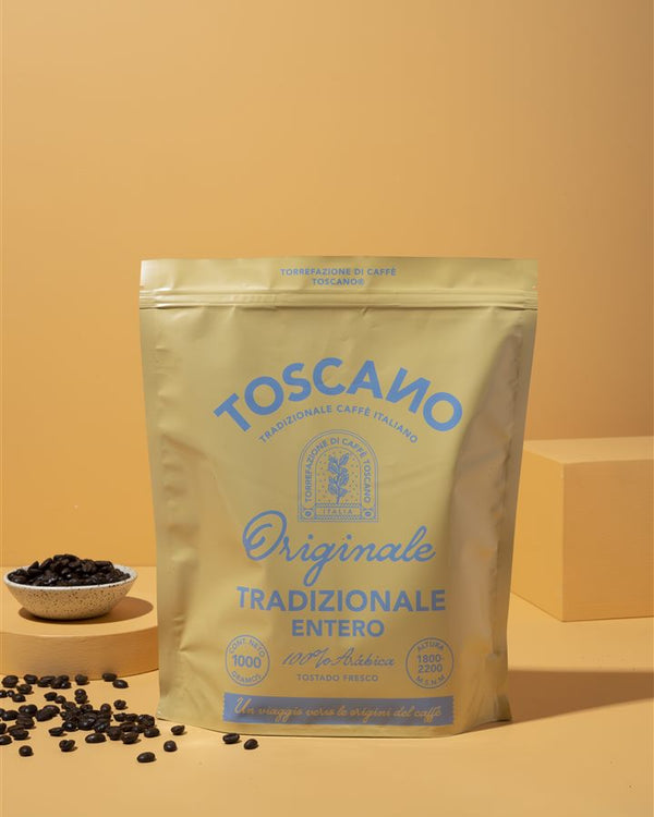 Café Toscano Tradizionale Entero 1 kg con granos