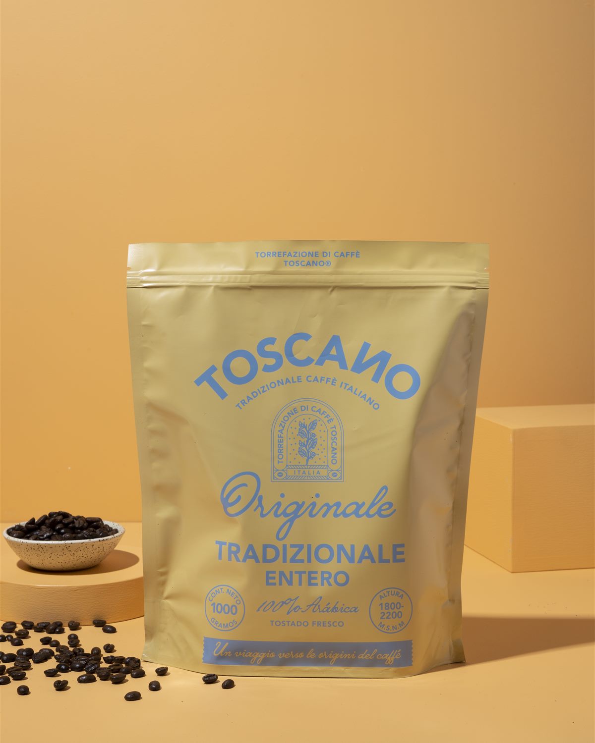 Café Toscano Tradizionale Entero 1 kg con granos de café